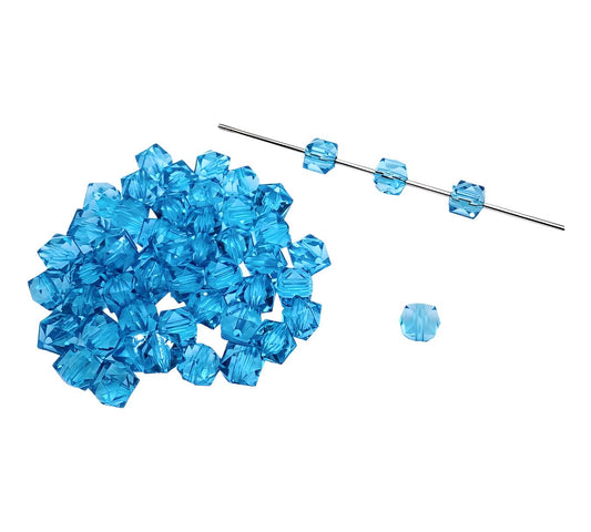 12mm Aqua Acrylic Ice Cube Beads