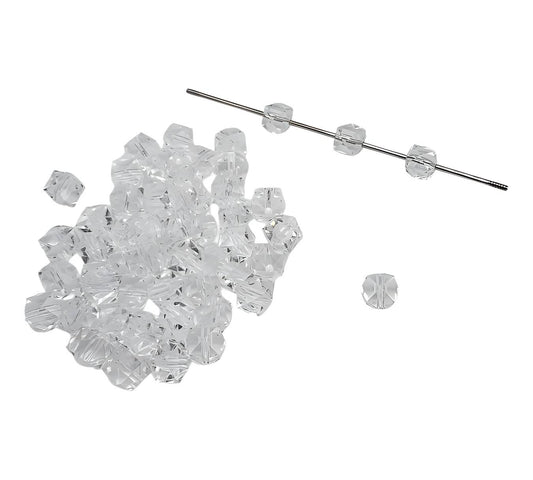 12mm Clear Acrylic Ice Cube Beads