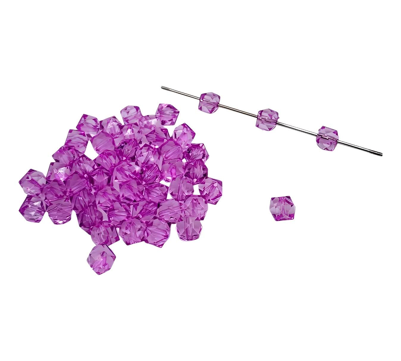 12mm Lavender Acrylic Ice Cube Beads