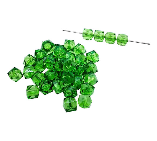 16mm Dark Green Acrylic Ice Cube Beads