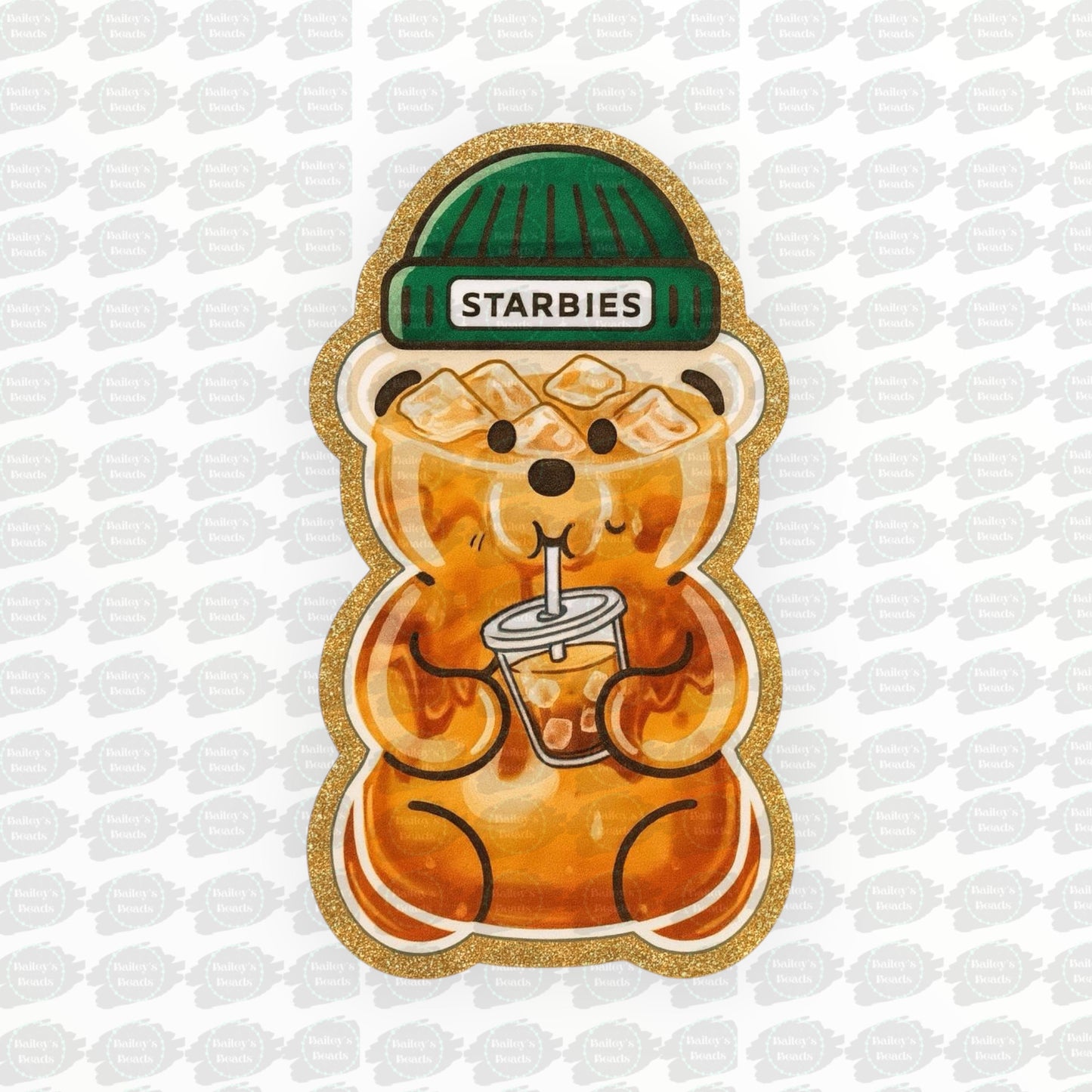 Starbs Icy Bear~ Acrylic Flatbacks (Exclusive Bailey's Beads Design) NOT SILICONE