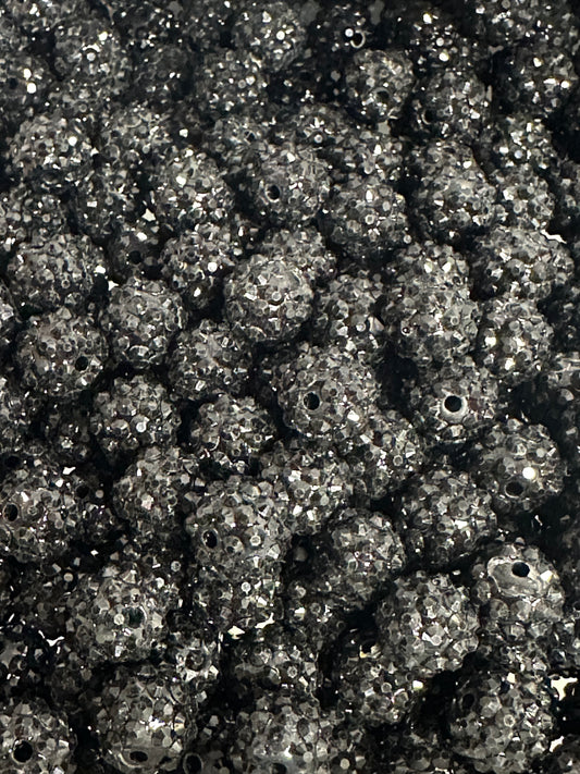 Black 14mm **Rhinestone** (Bubblegum Beads)
