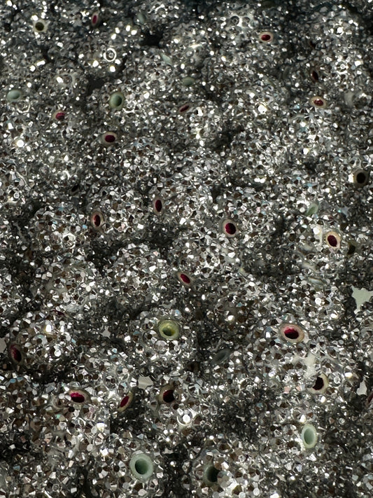 Silver 16mm **Rhinestone** (Bubblegum Beads)