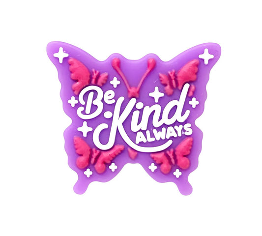Purple Butterfly Be Kind Focal Beads