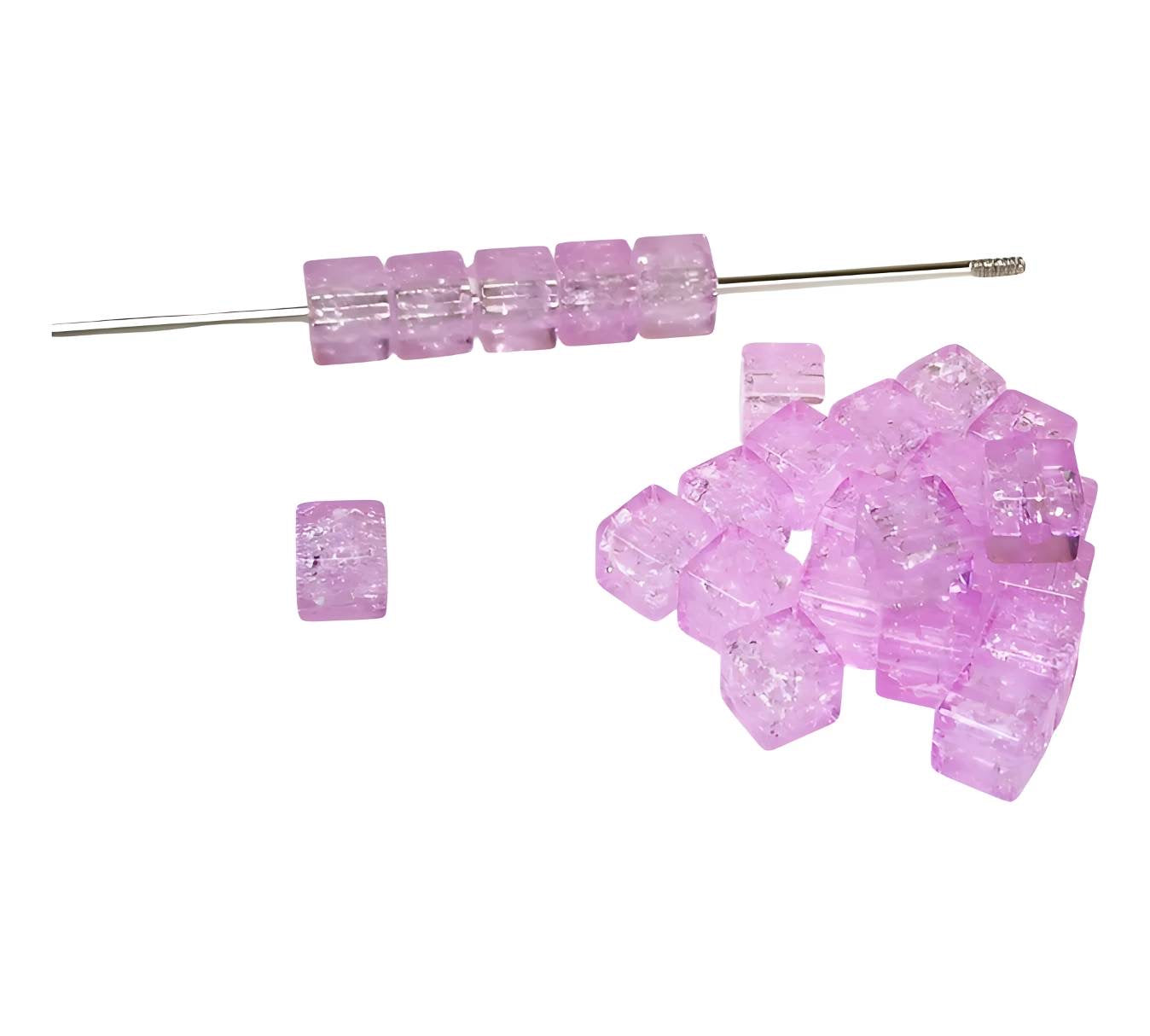 7mm Purple Square Acrylic Beads