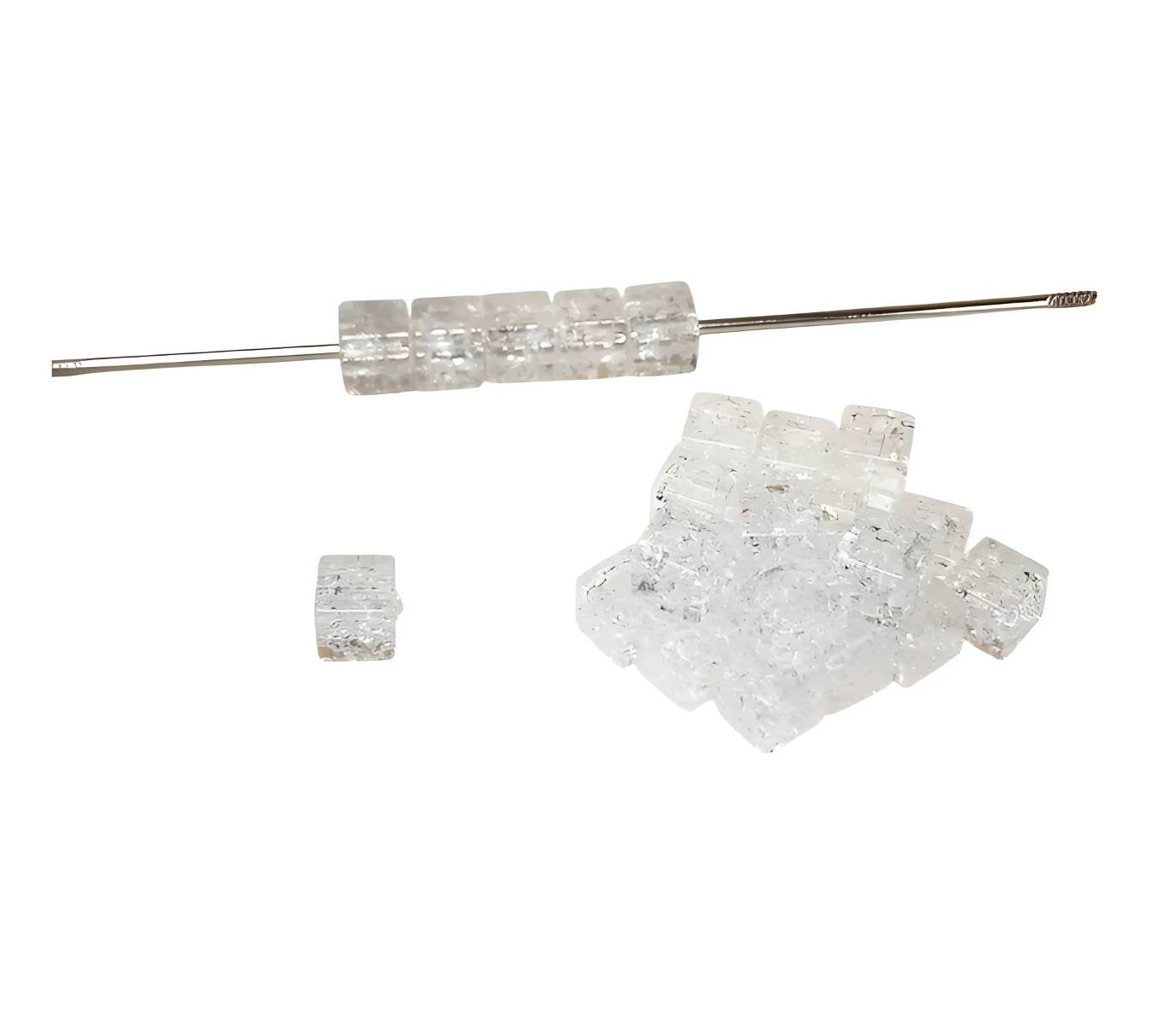 7mm Clear Square Acrylic Beads