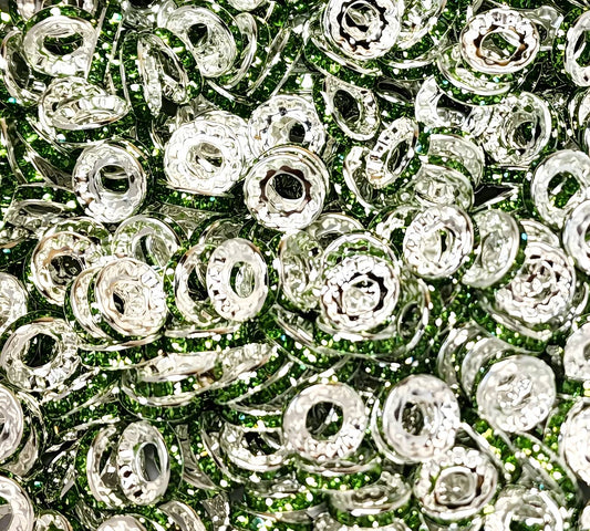 12mm Green Large hole Rhinestone (Spacers)
