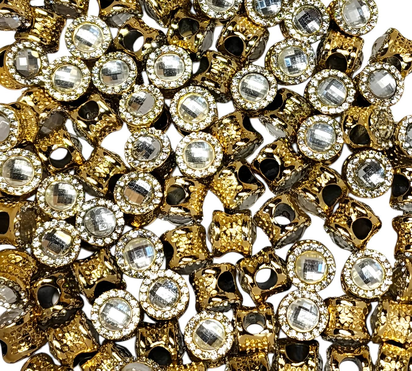 Silver Gold Round Gemstone Spacer Beads