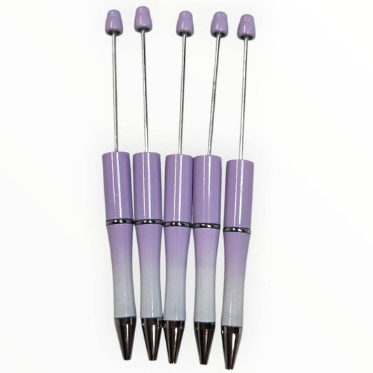 Two Tone Purple Beadable Pens (5 Pack)