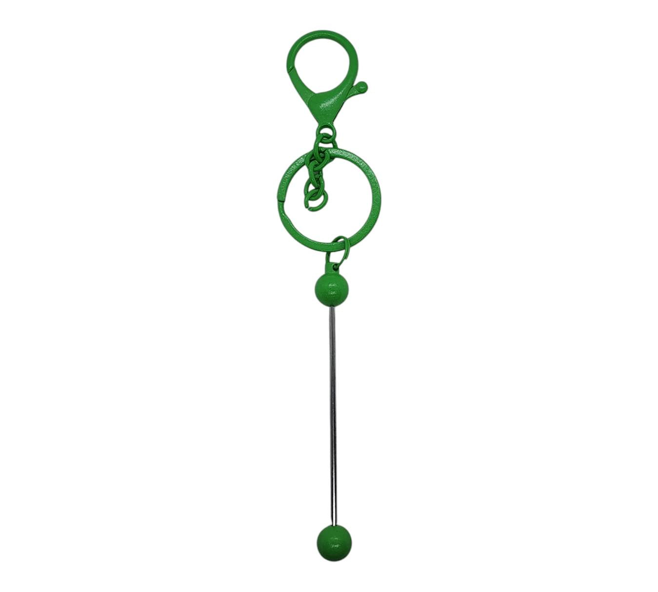 Green Beadable Keyrings