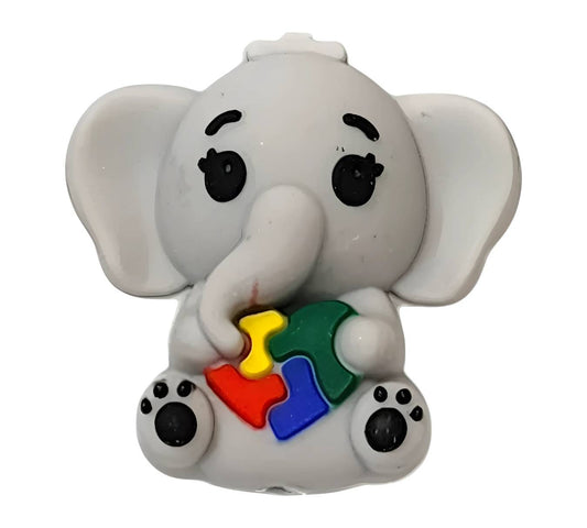 3D Autism Elephant Focal Beads