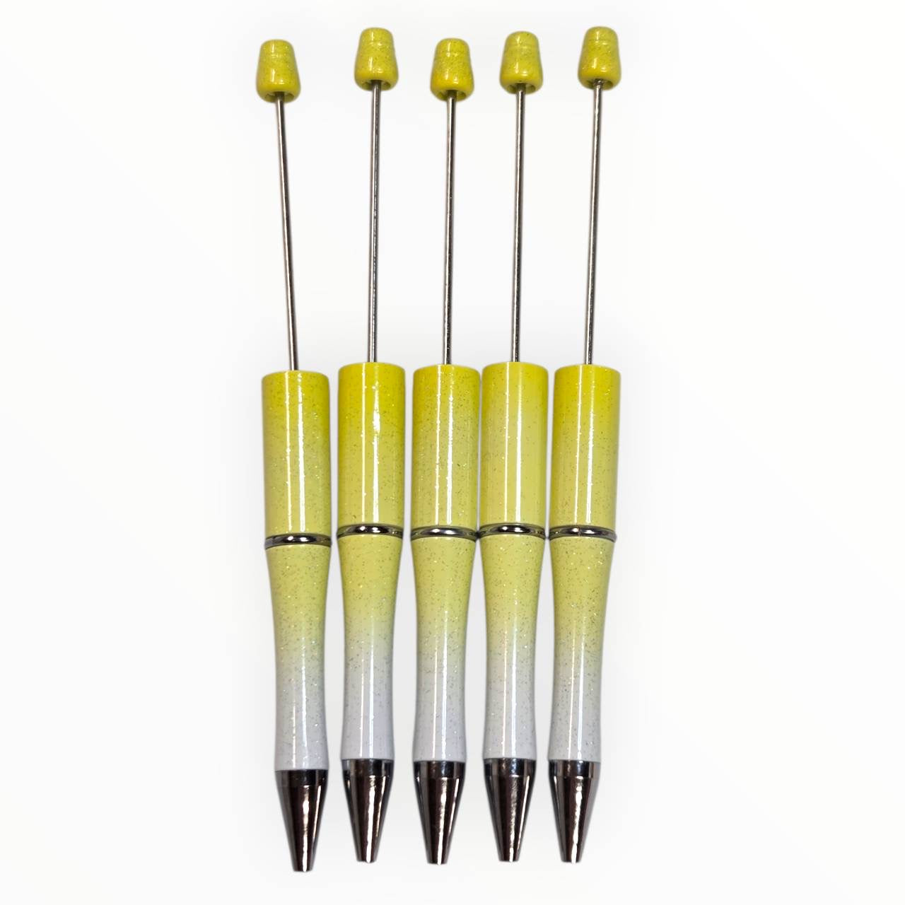 Two Tone Yellow Beadable Pens (5 Pack)