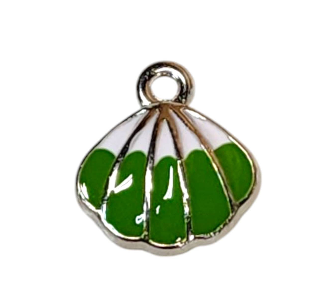 Green Shell Silver Plated Charms