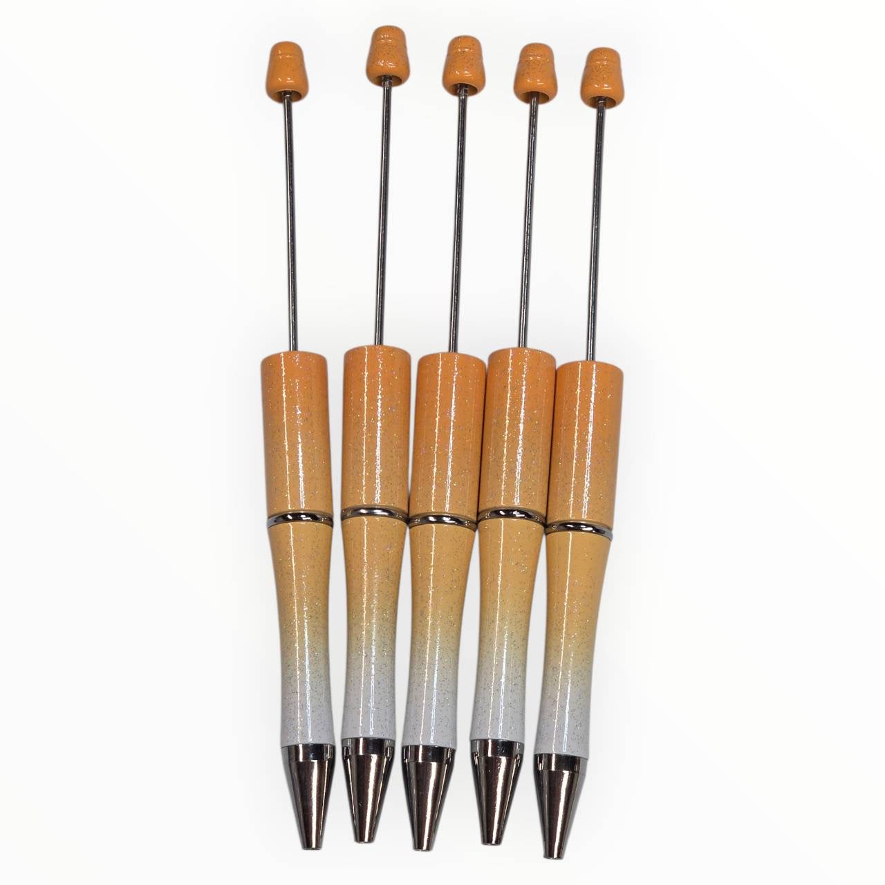 Two Tone Orange Beadable Pens (5 Pack)