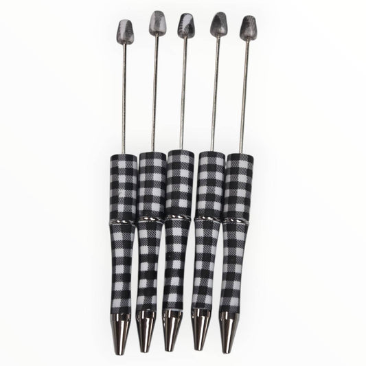 Black Buffalo Plaid Beadable Pen (5 Pack)