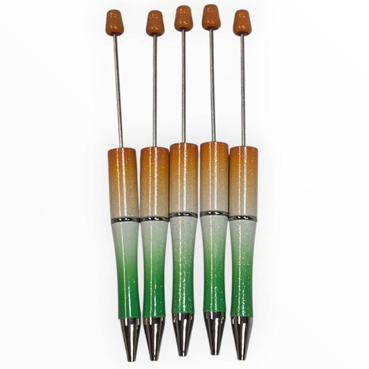 Orange/Green Beadable Pens (5 Pack)