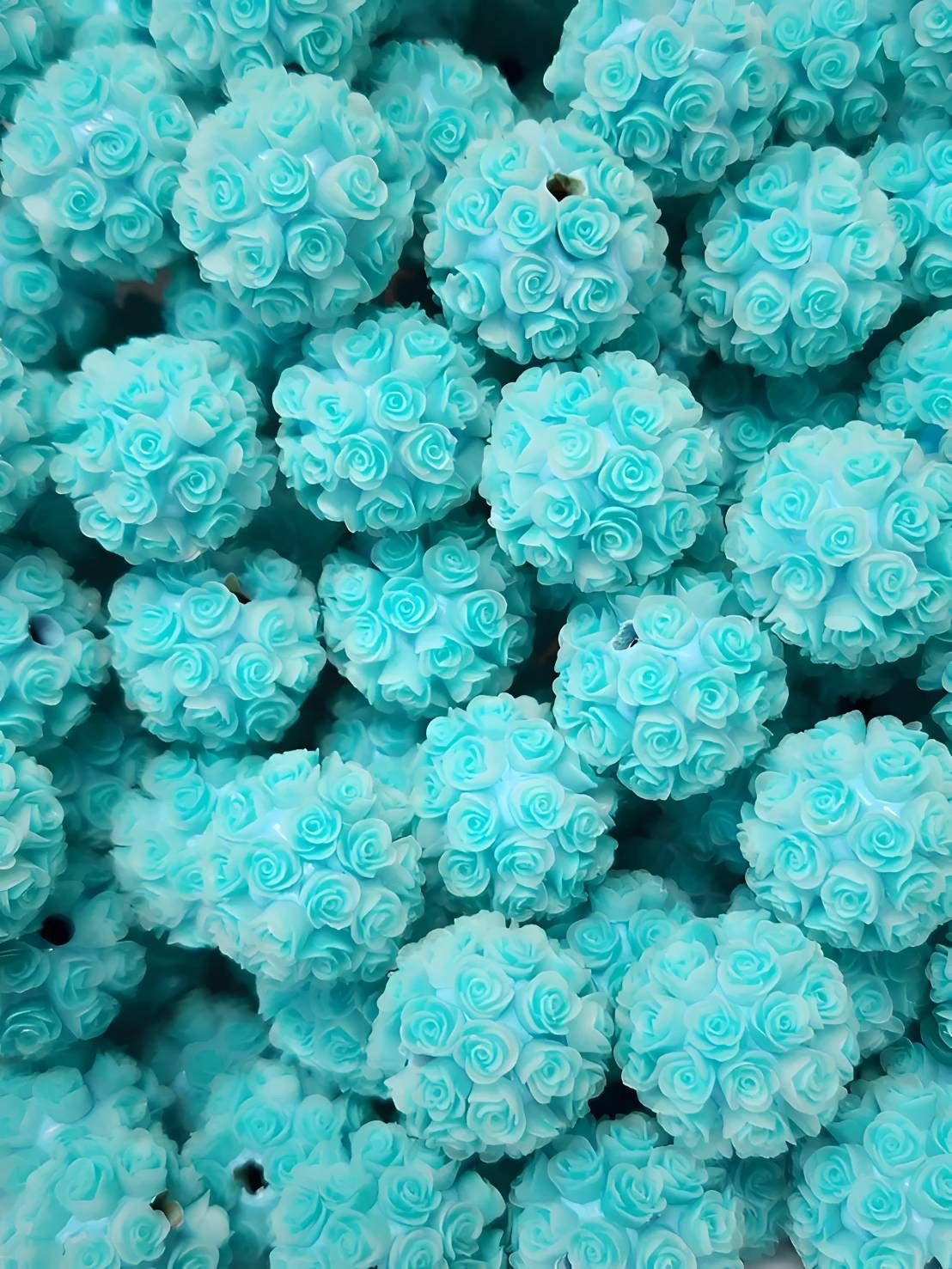 Teal Flower 20MM Acrylic Beads