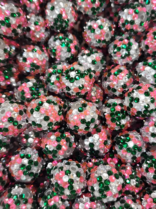 Emerald City 20MM **Rhinestone*** Acrylic Beads (Custom Color)