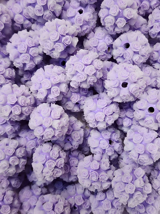 Purple Flower 20MM Acrylic Beads