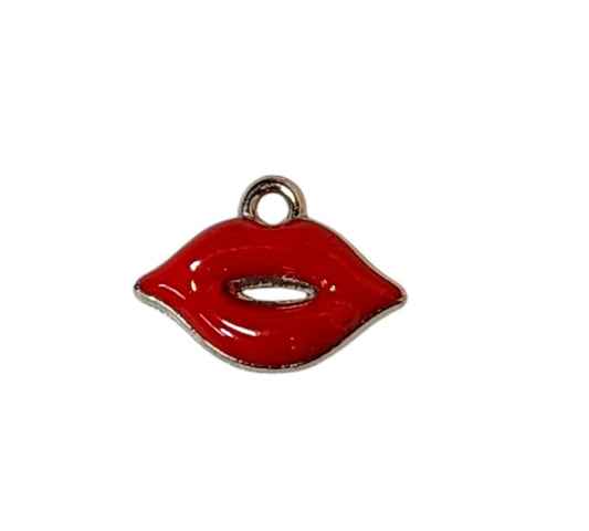 Red Lips Gold Plated Charms