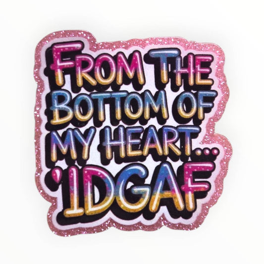 Bottom of my Heart~ Acrylic Flatbacks (Exclusive Bailey's Beads Design)