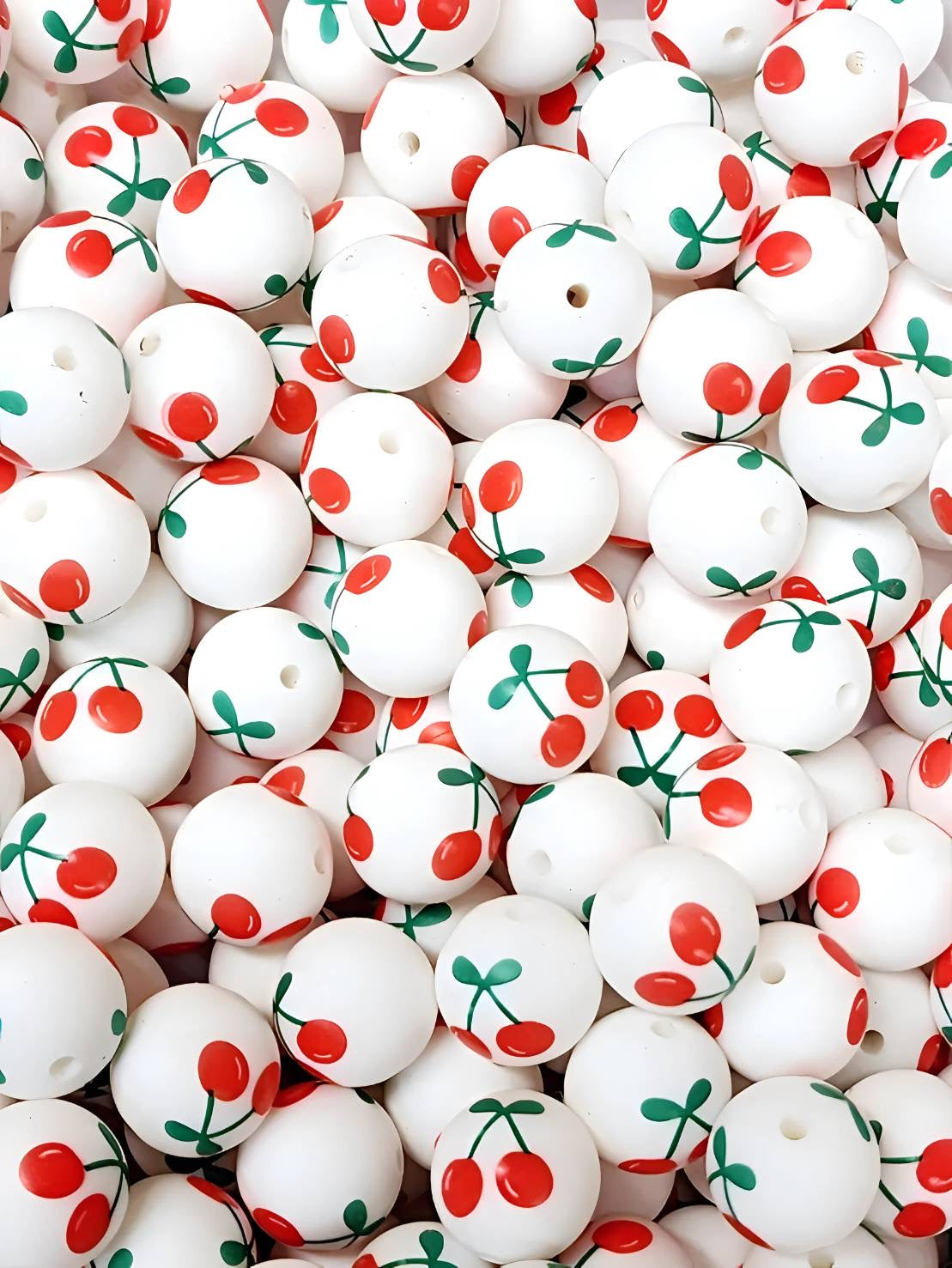 15mm Cherry Silicon Beads