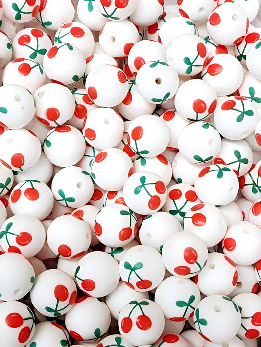 15mm Cherry Silicon Beads