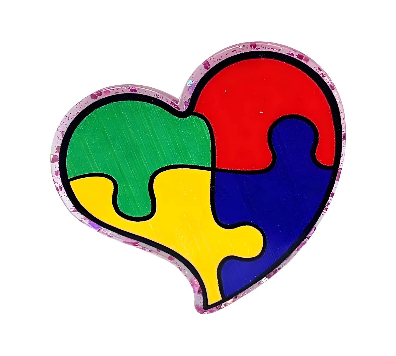 Autism Heart ~Acrylic Flatbacks~