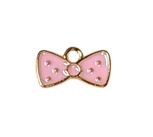 Pearly Sprinkle Bow Gold Plated Charms