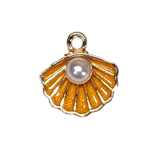 Sunlit Pearl Shell Gold Plated Charms