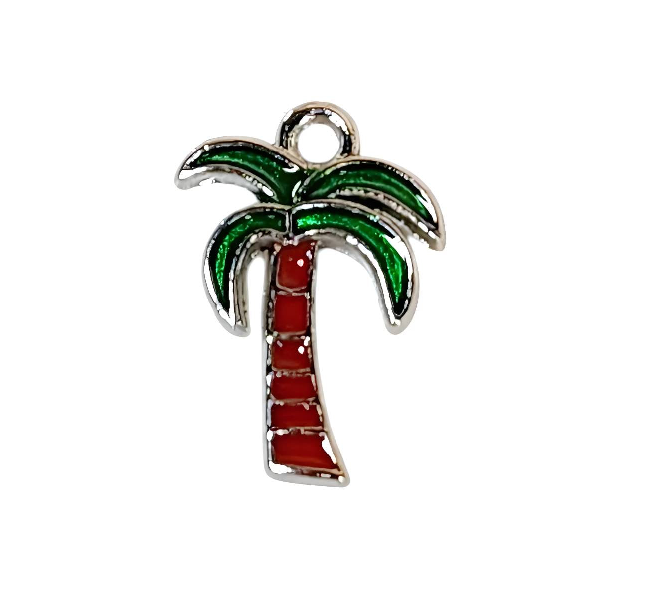 Tropical Palm Silver Plated Charms