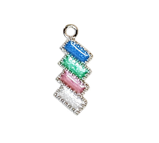 Rainbow Stack Silver Plated Charms