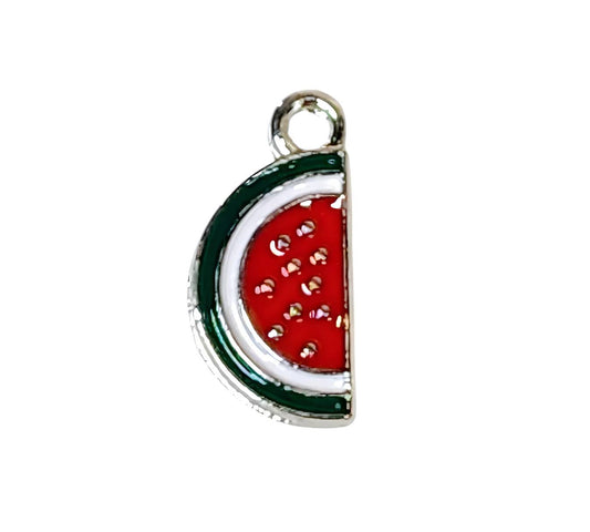 Watermelon Slice Silver Plated Charms