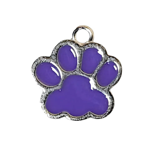 Purple Paw Silver Plated Charms