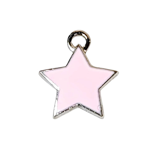Pink Starlight Silver Played Charm