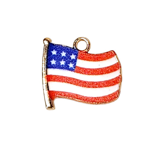 Patriotic Waving Flag Charms