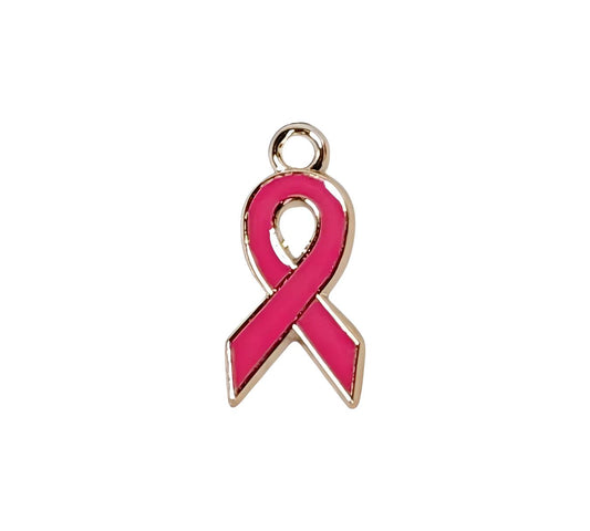 Dark Pink Ribbon Charms