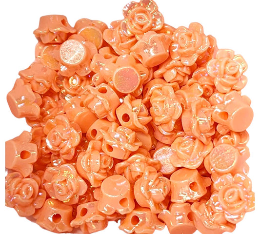 12mm Peach Acrylic Flower Beads