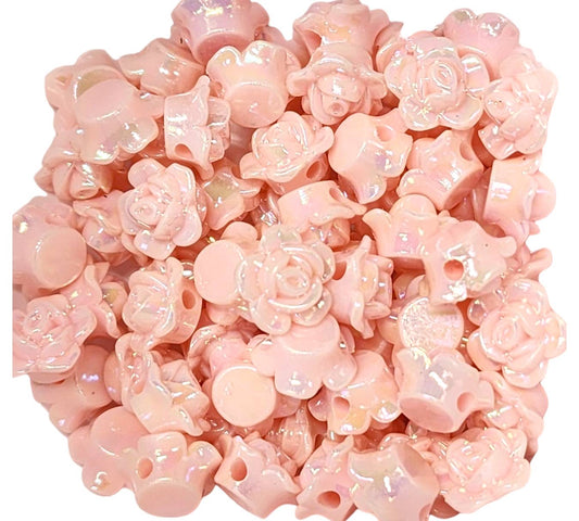 12mm Light Pink Acrylic Flower Beads