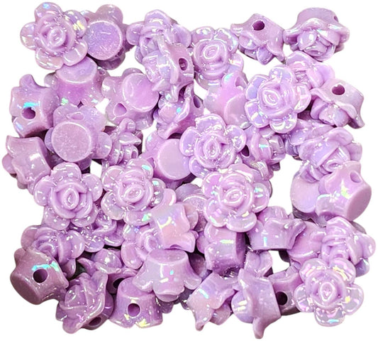 12mm Purple Acrylic Flower Beads