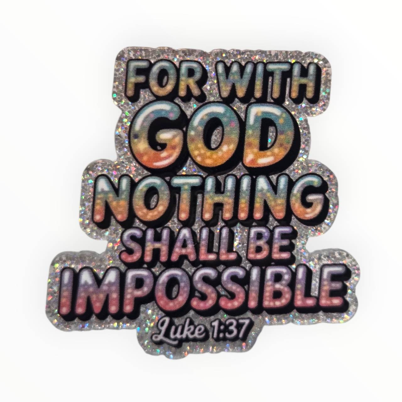 With God~ Acrylic Flatbacks (Exclusive Bailey's Beads Design)
