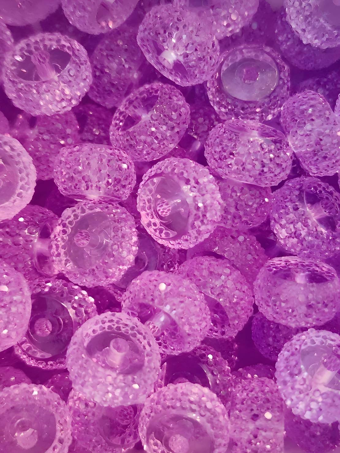 Purple Rhinestone Abacus 12mm Beads