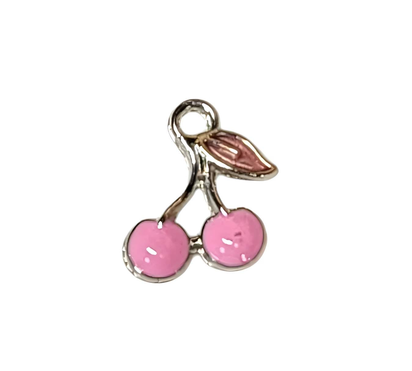 Pink Berry Silver Plated Charms
