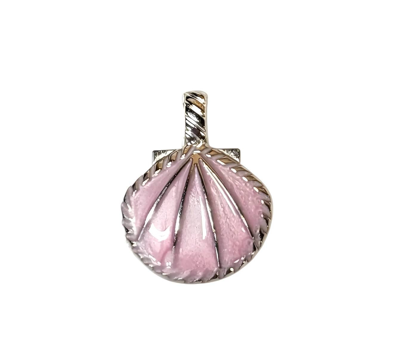 Pink Shell Silver Plated Charms