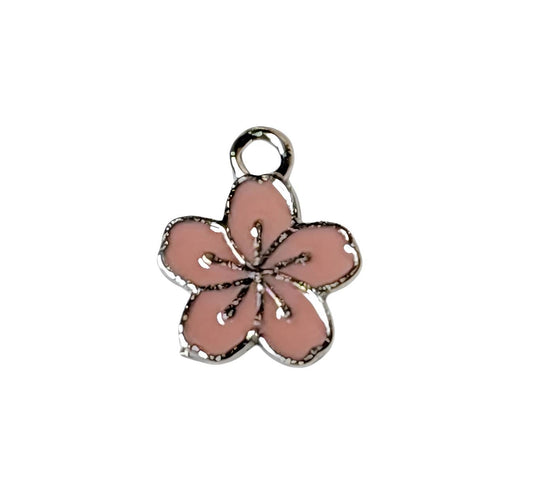 Blush Flower Silver Plated Charms