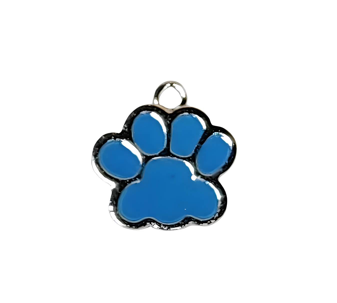 Blue Paw Silver Plated Charms