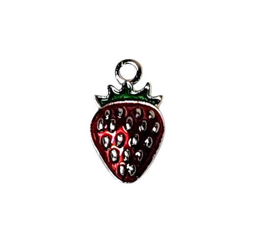 Strawberry Silver Plated Charms