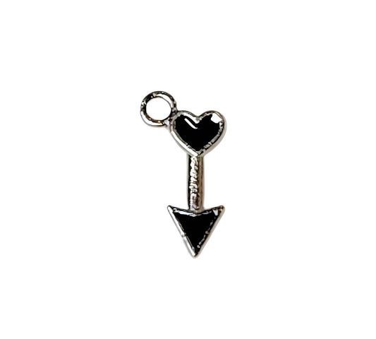 Heart Arrow Silver Plated Charms