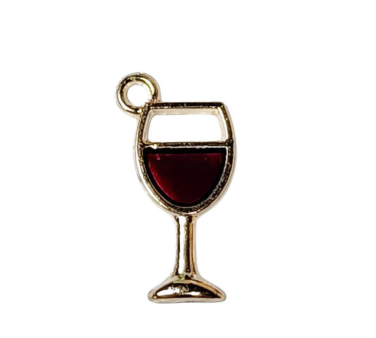 Red Wine Gold Plated Charms