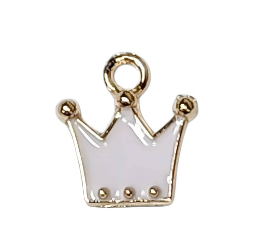 White Crown Gold Plated Charms